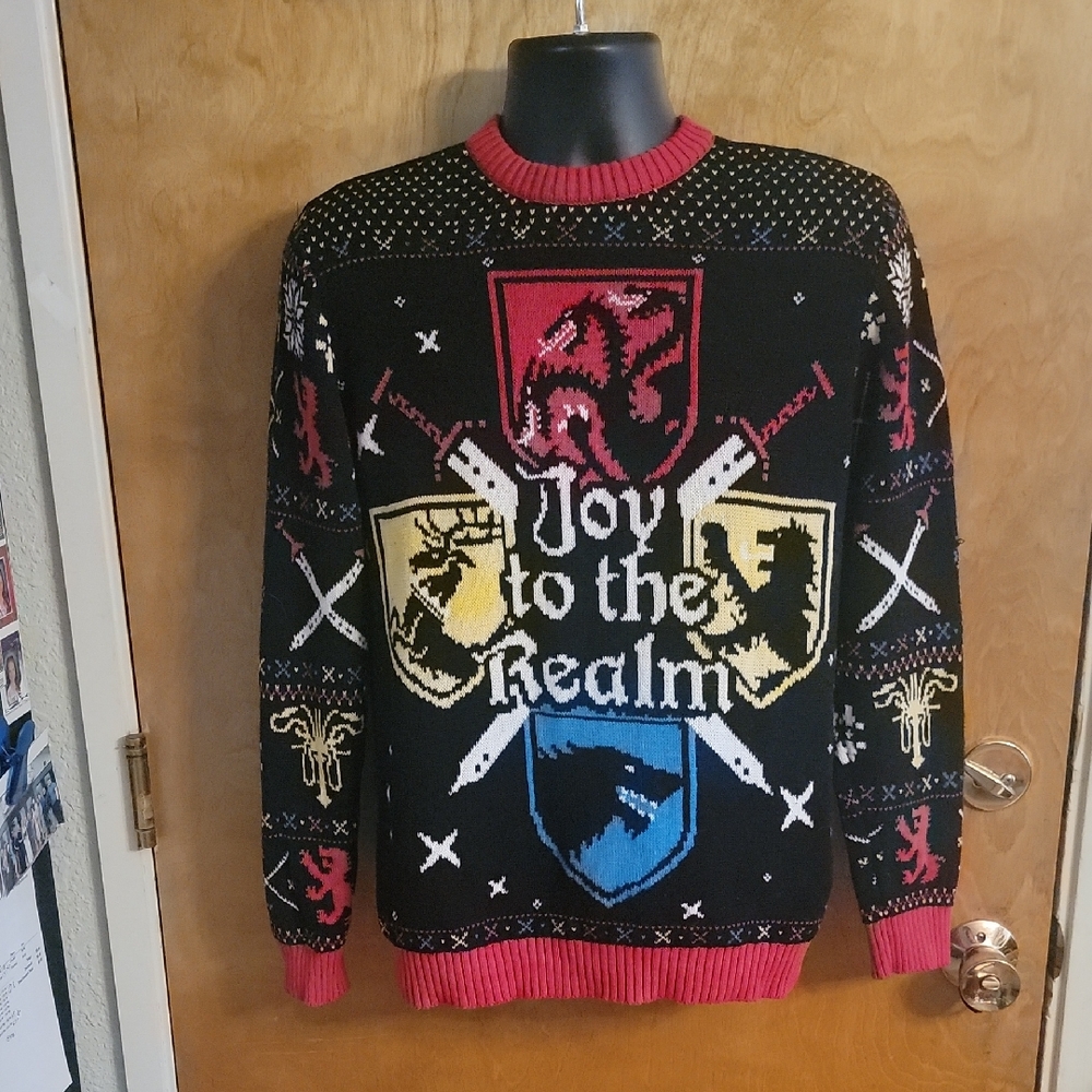 Women's "Game of Thrones" Joy to the Realm Xmas Sweater. Size Medium